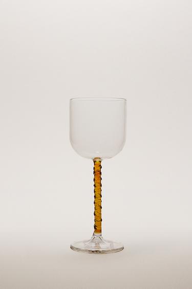 BOROSILICATE GLASS WITH COLOURED STEM - Brown by Zara