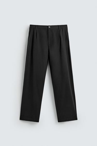 RELAXED FIT FLOWING TROUSERS - Black by Zara