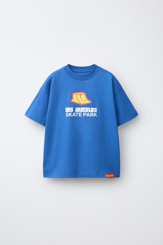PRINTED T-SHIRT - Blue by Zara - Image 0