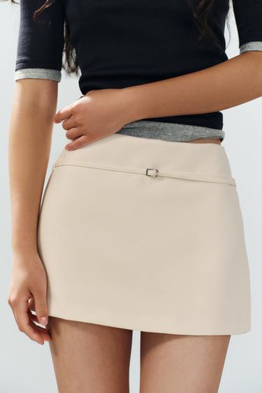SKORT WITH BELT - Ecru by Zara