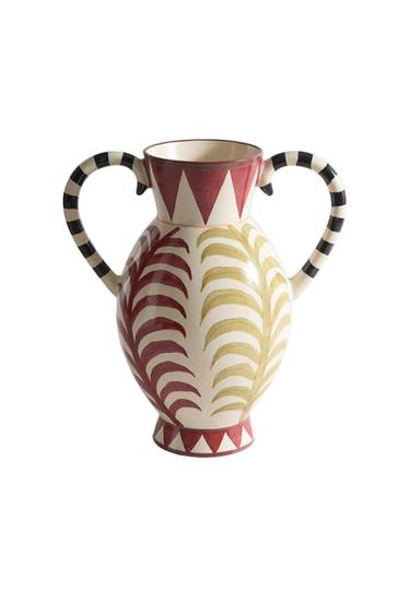 CERAMIC VASE WITH DOUBLE HANDLE - white by Zara