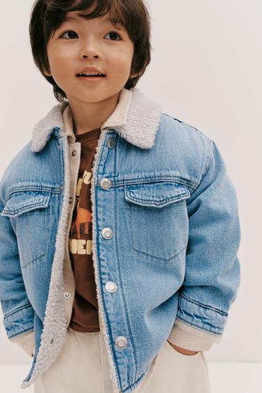 FAUX SHEARLING DENIM OVERSHIRT - Mid-blue by Zara