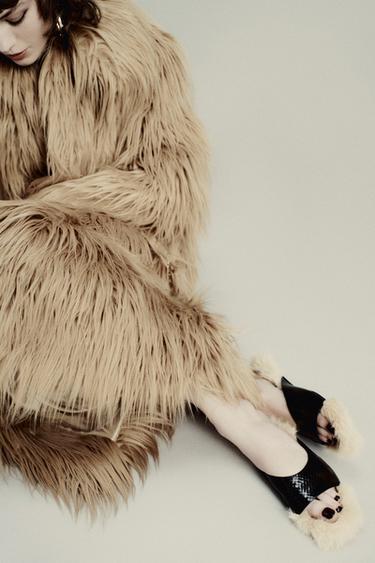LIMITED EDITION LEATHER SANDALS WITH SHEEPSKIN INSOLE - Black by Zara - Image 0