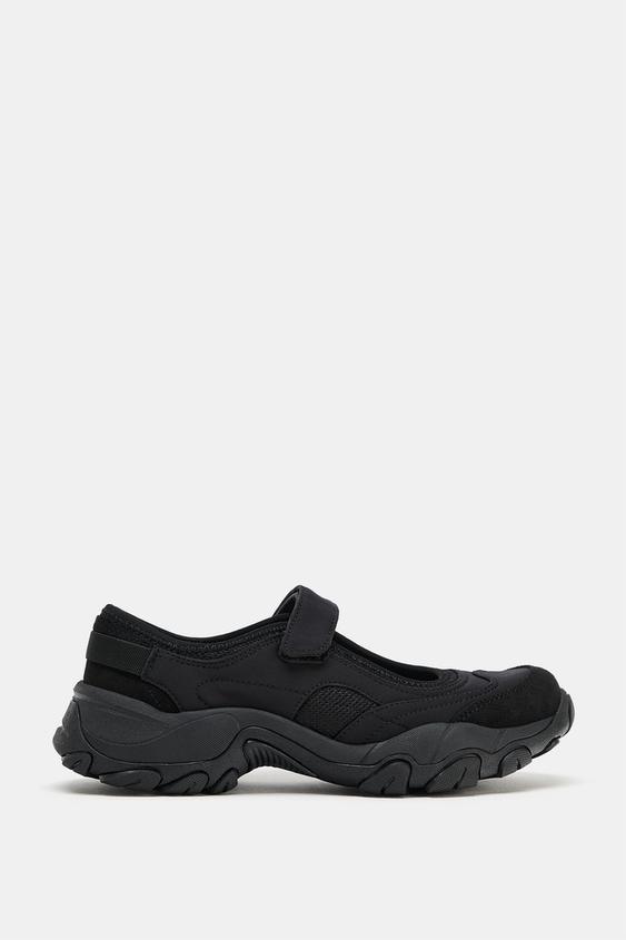 CHUNKY COMBINED BALLET FLATS - Black by Zara - Image 0