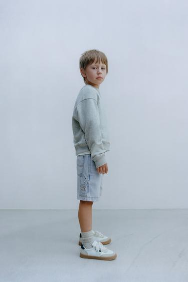 DENIM WORKER BERMUDA SHORTS - Blue / Green by Zara