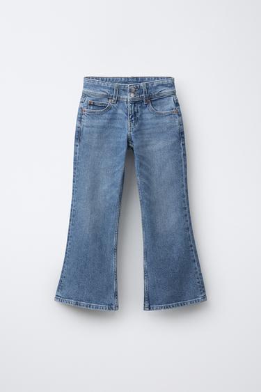 FLARE JEANS WITH DOUBLE BUTTON FASTENING - Blue by Zara