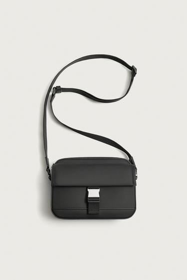 RUBBERISED CROSSBODY BAG WITH BUCKLE - Black by Zara