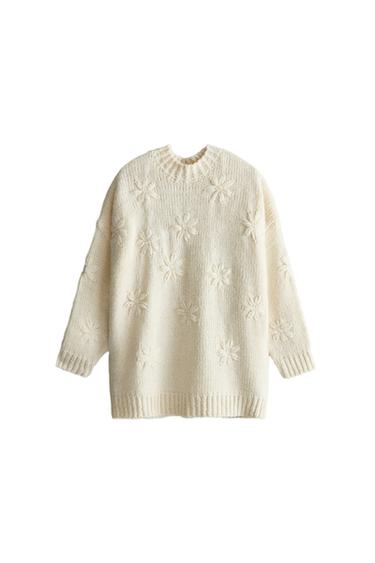 FLORAL KNIT SWEATER - Ecru by Zara