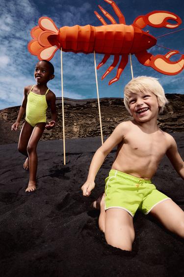 2-6 YEARS/ HEART SWIMSUIT - Neon yellow by Zara