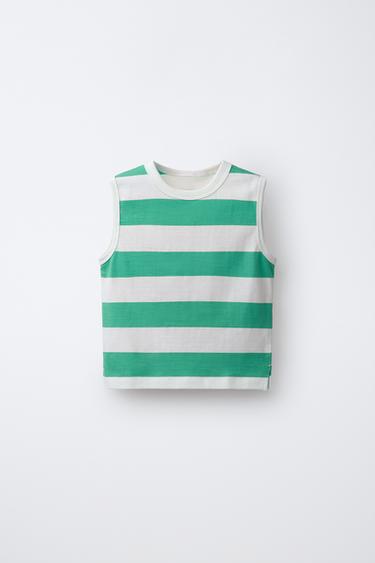 SLEEVELESS STRIPED TOP - Green by Zara