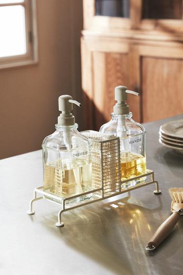 DOUBLE KITCHEN DISPENSER WITH STAND - Cream by Zara