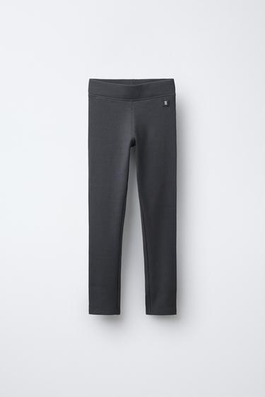 RIBBED LEGGINGS WITH LABEL - Light grey by Zara - Image 0