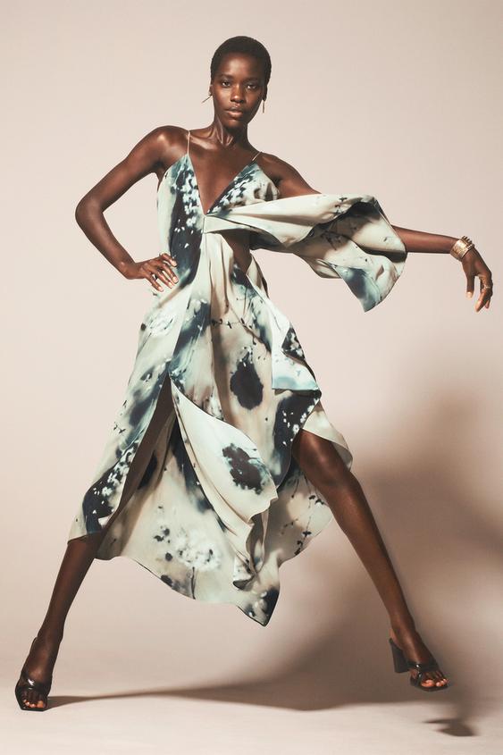 PRINTED DRESS - THE ITEM - Blue / Grey by Zara - Image 0