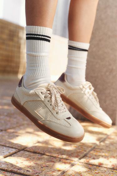 CONTRAST SNEAKERS - Ecru White by Zara