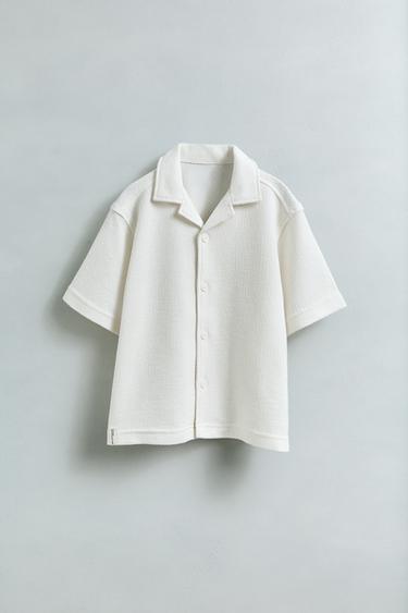 RUSTIC TOWELLING EFFECT BOWLING SHIRT - Ecru by Zara