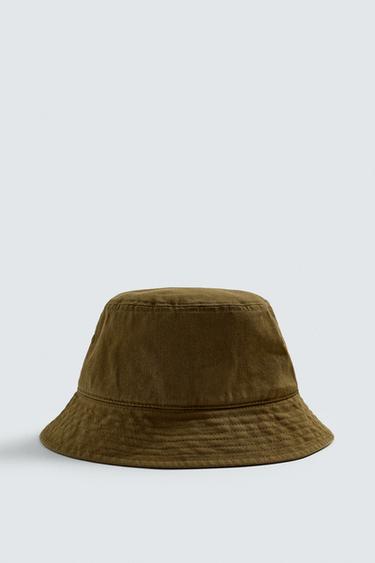 WASHED BUCKET HAT - Khaki by Zara