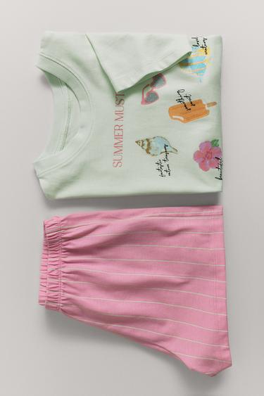 6-14 YEARS/ PRINTED PYJAMAS - Orange by Zara