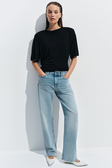 ZW COLLECTION LOW-RISE STRAIGHT JEANS - Light blue by Zara