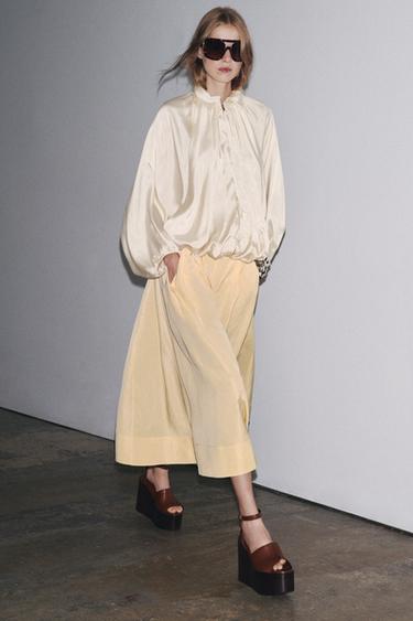 ZW COLLECTION MIDI SKIRT - Yellow by Zara