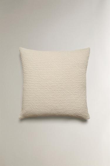 WAFFLE-KNIT CUSHION COVER - Light grey by Zara