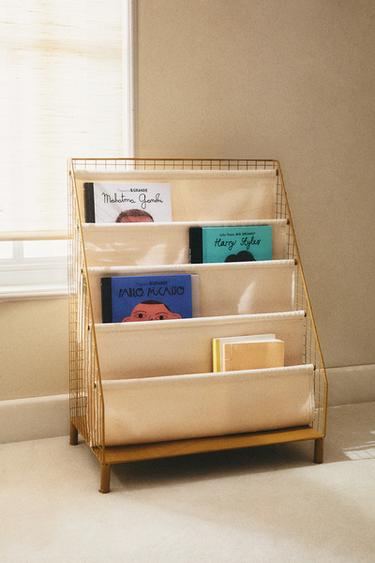 KIDS' METAL BOOK RACK - Mustard by Zara