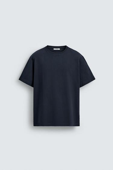 BASIC MEDIUM WEIGHT T-SHIRT /02 - Navy blue by Zara