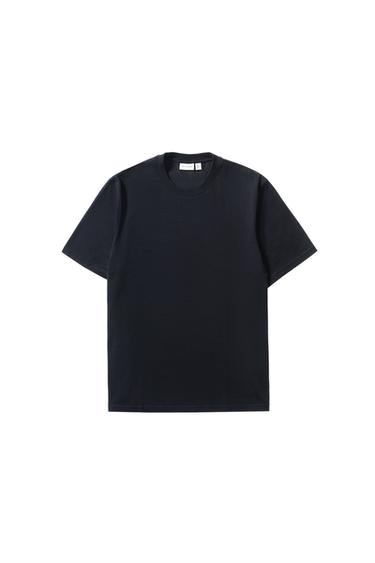 SLIM FIT MEDIUM WEIGHT T-SHIRT - Navy blue by Zara