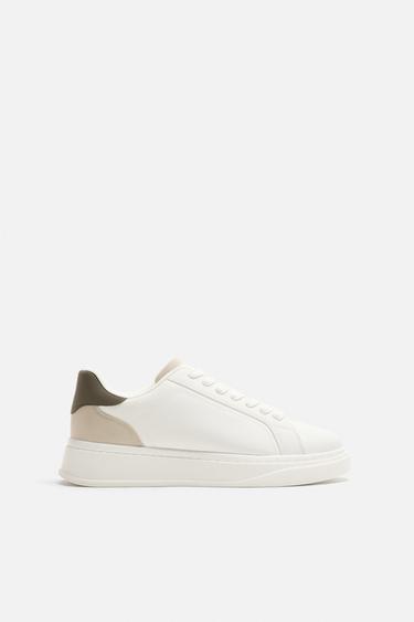 HEEL DETAIL TRAINERS - Khaki Green by Zara