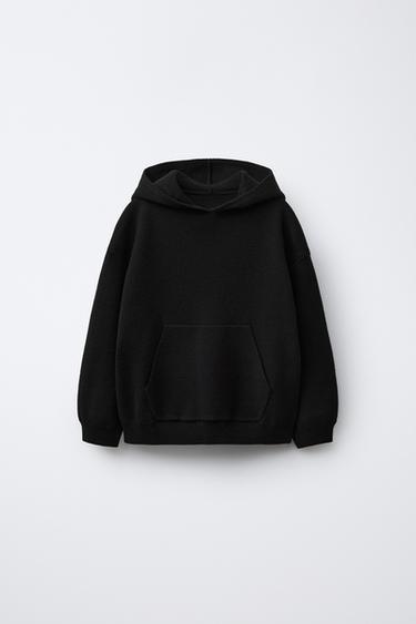 KNITTED HOODIE - Black by Zara