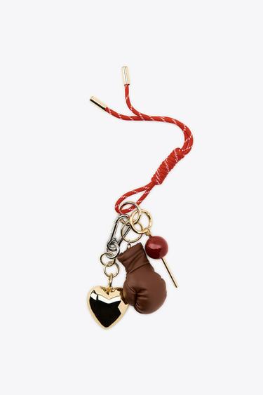 HEART AND GLOVE MULTI-CHARM KEYRING - Multicoloured by Zara