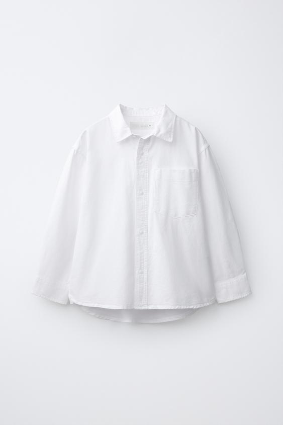PLAIN OXFORD SHIRT - White by Zara - Image 0