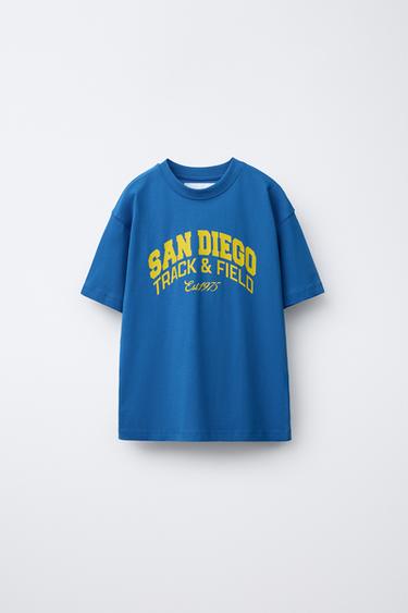 VARSITY SLOGAN T-SHIRT - Bluish by Zara