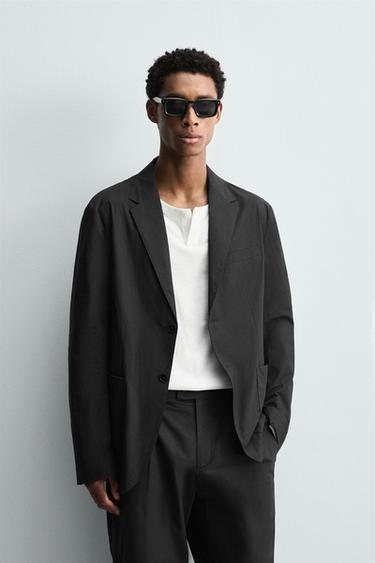 POPLIN SUIT BLAZER - Charcoal by Zara