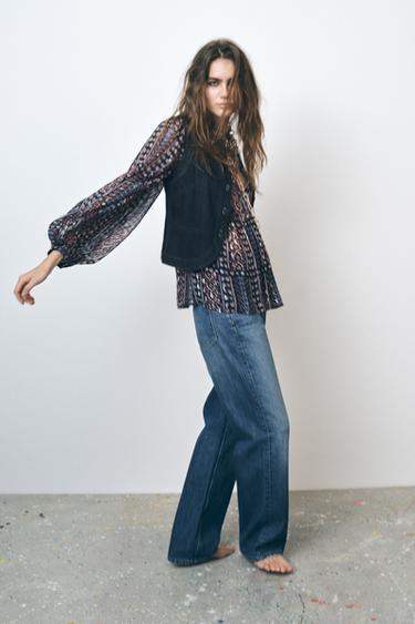 PRINTED BLOUSE WITH METALLIC THREAD - Multicoloured by Zara - Image 0