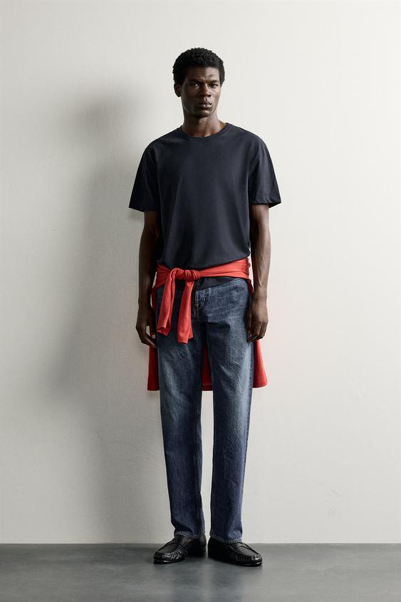 BASIC MEDIUM WEIGHT T-SHIRT /02 - Navy blue by Zara - Image 0