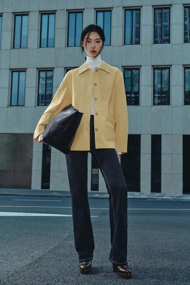 100% SUEDE LEATHER JACKET - Beige-pink by Zara