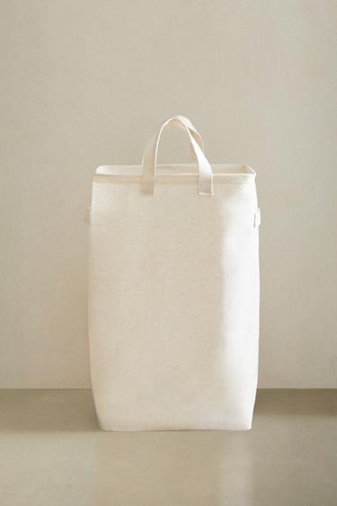 LINEN LAUNDRY BASKET - Light beige by Zara