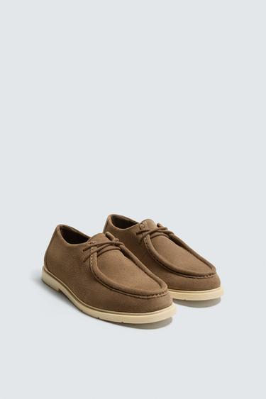 CASUAL LEATHER SHOES - Brown by Zara