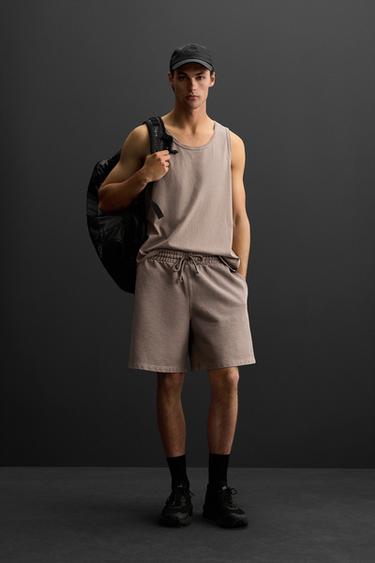 COTTON TANK TOP - Burgundy by Zara