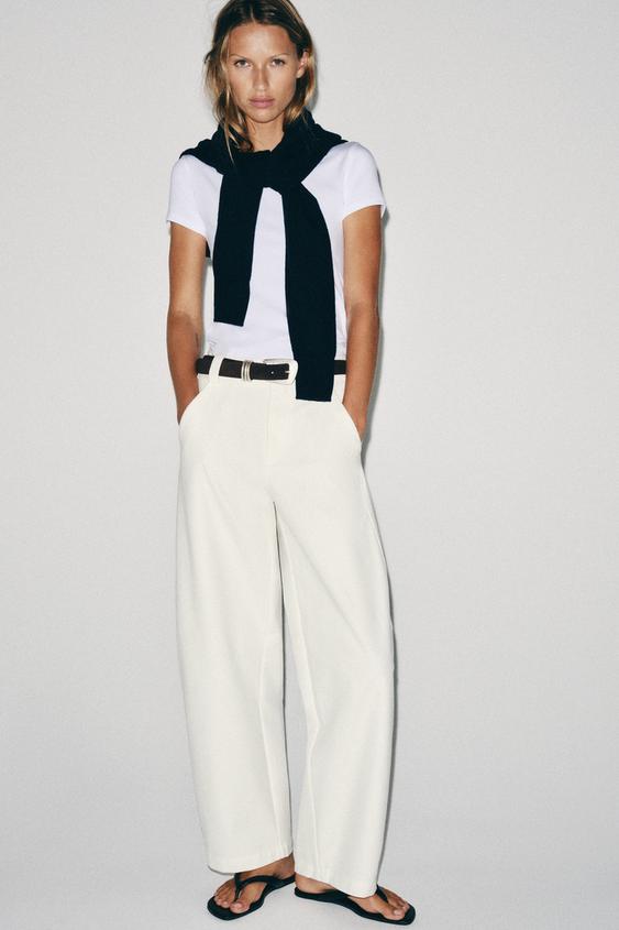 BARREL TROUSERS - Ecru by Zara - Image 0