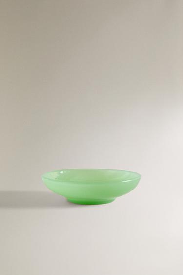 NANUSHKA SMALL COLOURED GLASS PLATE - Sea green by Zara