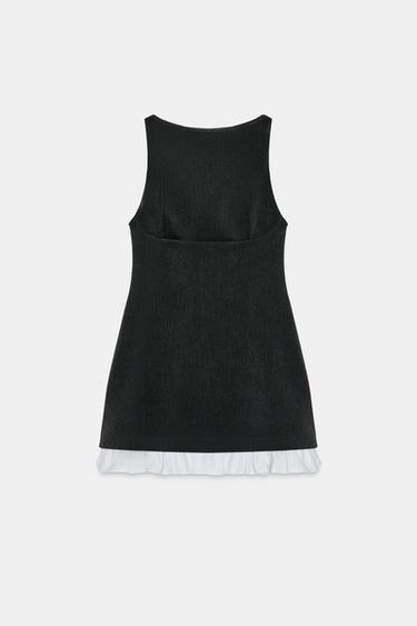 SHORT DRESS WITH RUFFLES - Anthracite Grey by Zara