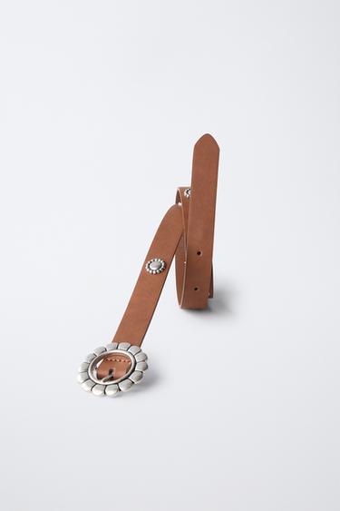 DAISY BUCKLE BELT - Brown by Zara