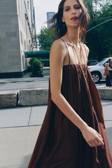 ZW COLLECTION MULTI-POSITION BALLOON DRESS - Terracotta by Zara