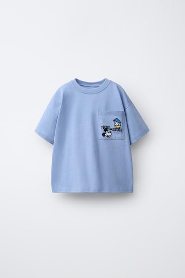 MICKEY MOUSE AND DONALD DUCK © DISNEY EMBROIDERED POCKET T-SHIRT - Blue by Zara