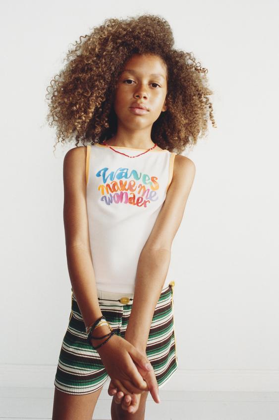 PRINTED SLEEVELESS TOP - Printed by Zara - Image 0