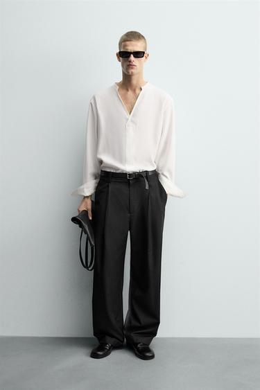 FLOWING RELAXED FIT SHIRT - Oyster-white by Zara - Image 0