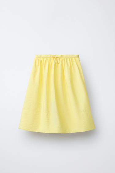 TAFFETA MIDI SKIRT - Yellow by Zara