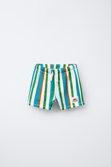 STRIPED BERMUDA SHORTS WITH LABEL - Multicoloured by Zara - Image 0