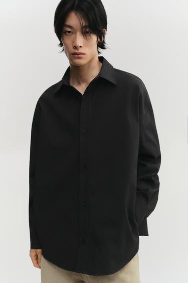 GEOMETRIC JACQUARD OVERSHIRT - Black by Zara